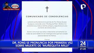 Muñequita Milly Doctor Fong rompe su silencio y envía condolencias a familia de la cantante [upl. by Irrej]