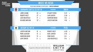 Barnard Castle CC 1st XI v Sessay CC 1st XI [upl. by Audley435]