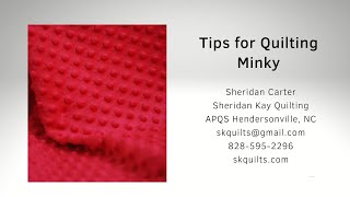 Quilting with Minky and other stretchy backings [upl. by Airdnola]