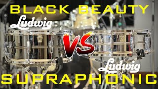 Ludwig Snare Drums Comparison Black Beauty LB417 VS Supraphonic LM400 [upl. by Adnirak492]