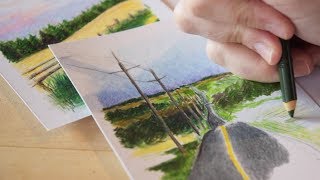 Pencil Crayon Landscapes  A Personal Art Project [upl. by Jessa968]