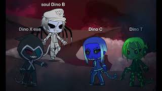 Dino X exe vs Dino C and Dino Tfirst gacha life video [upl. by Esinaj]