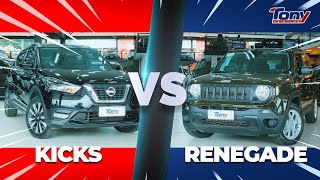 Jeep Renegade x Nissan Kicks Qual é o melhor  Comparativo Tony Veículos [upl. by Pohsib901]