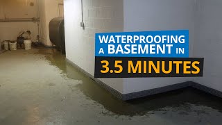 Basement Waterproofing in 35 Minutes  Block Wall Foundation in Norwalk CT [upl. by Nadoj959]