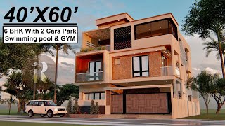 40X60 Duplex House Design  2400 Sqft House Plan  12X18 Meters House Design with walkthrough [upl. by Lletram]