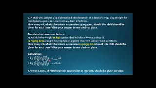 Ep 99 PreReg Practice Question 9 Dosage Calculations Pharmacology [upl. by Henrique]