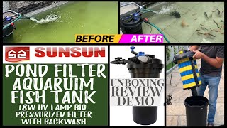 Fish PondAquarium Filter Unboxing amp User Review  SUNSUN CPFA 15000 Bio Filter With 18W UV Lamp [upl. by Saberio128]