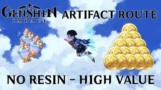 HIGH VALUE Artifact Routes in Genshin Impact [upl. by Hawthorn941]