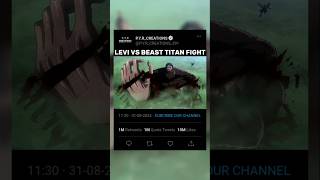 LEVI VS BEAST TITAN animeattackontitan youtubeshorts virlalshort trendingshort aot bigdawg [upl. by Tronna]