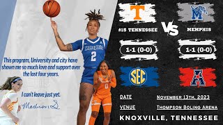 No 15 Tennessee vs Memphis  NCAA Womens Basketball  111323 [upl. by Brittany]