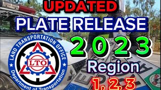 UPDATED PLATE RELEASE 2023 for REGION 123  2023 PLATE ISSUANCE UPDATED  LTO PLATE RELEASE [upl. by Annekcm]