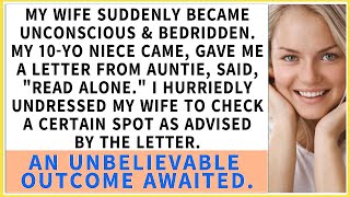 My wife unconscious got letter from niece Checked her as told found shocking outcome [upl. by Aihseket]