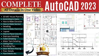 Complete AutoCAD Tutorial in 5 Hours  🟢LIVE Project working [upl. by Yur]