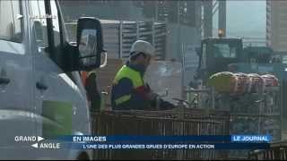 Yvelines Première Reportage du 12 février 2015 sur la grue de la gare des chantiers [upl. by Olnek141]