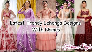 Types of lehenga with namesTrendy Lehenga Designs 2025New trendy Party wear lehengaFarheen Style [upl. by Burtis164]