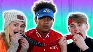 GIANT Gummy Worm MattyBRaps Ivey amp Justin [upl. by Oech]