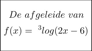 Een logaritmische functie met kettingregel differentiëren [upl. by Narut193]