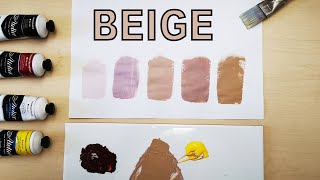 How To Make Beige Color Paint Fast and Easy With Acrylic Primary Colors [upl. by Annekim]