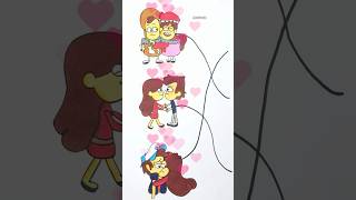 Mabel amp Dippers Love Combination ♥️🎨 Line art Gravity Falls ytshorts gravityfalls [upl. by Laney146]