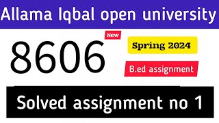 8606 solved assignment 1 spring 2024  learn with AIOU [upl. by Aholla]