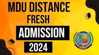 Mdu Distance Fresh Admission 2024  Mdu DDE Fresh Admission 2024  Mdu distance admission update [upl. by Atniuqal640]