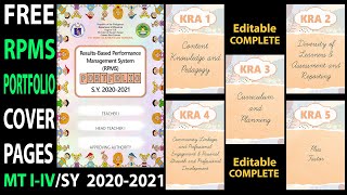 RPMS Portfolio MT IIV SY 2020 – 2021 FREE Template  Teacher Sheryl [upl. by Marris]