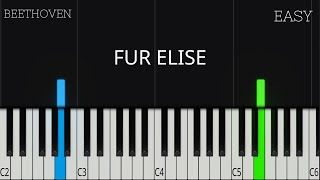 Für Elise  Beethoven  EASY Piano Tutorial [upl. by Dart]