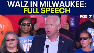 Tim Walz Labor Day Rally FULL SPEECH [upl. by Tenahs]