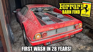 Abandoned Supercar Ferrari 512bb  First Wash in 28 Years  Car Detailing Restoration [upl. by Lynne]