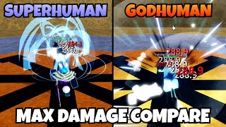 Comparing Superhuman And GodHuman Max Damage 🌊 Blox Fruits Update 173 [upl. by Aihppa]