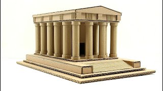 como hacer un templo de la antigua Grecia con cartón temple of Greece made with cardboard [upl. by Harmon]