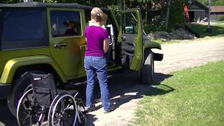 MultiLift and SpeedyBar Disability Patient Transfer Lift into 2008 Jeep Wrangler Passenger Side [upl. by Siffre]