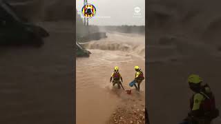 Dramatic rescues as deadly flash floods hit Spains Valencia region  ABC News [upl. by Adnamar435]