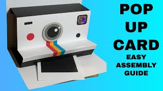 HOW TO MAKE POLAROID CAMERA POP UP CARD  a Cat Slade design [upl. by Onaivlis]