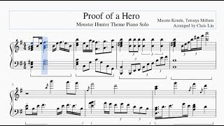 PianoSheets Proof of a Hero Monster Hunter Theme [upl. by Dera]