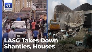 Demolition Of Shanties Houses On Lekki Coastal Road Hopeville Estate More  Eyewitness Report [upl. by Bonnes]