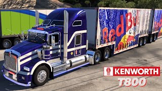 DOBLE trailer de Red Bull KENWORTH T800 mapa México [upl. by Adlesirk]