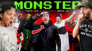 Shiloh and Bros Face Monsters in Among Us EPIC REACTION [upl. by Rehtae]