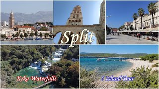 🇭🇷  Split 3 days trip  Krka Waterfalls  5 Islands Tour [upl. by Arocat826]