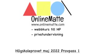 Högskoleprovet maj 2022 Provpass 1 Uppgift 30 [upl. by Greeley]