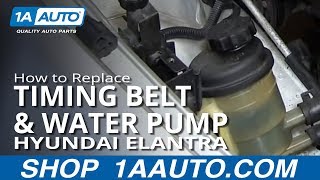 Part 1  How to Replace Timing Belt and Water Pump 9906 Hyundai Elantra [upl. by Erinna]