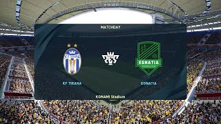 KF Tirana vs KF Egnatia 01092024 Kategoria Superiore PES 2021 [upl. by Kiehl]