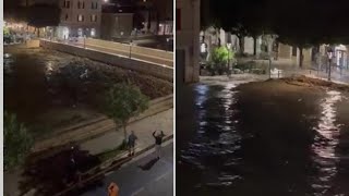 Maltempo nella Marche a Senigallia esonda il fiume Misa allagato il centro della città [upl. by Dieball641]