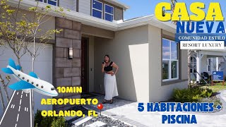 Casa NUEVA en venta EN ORLANDO FLORIDA 12 min del aeropuerto y 13 minutos de Lake Nona con piscina [upl. by Aillil]