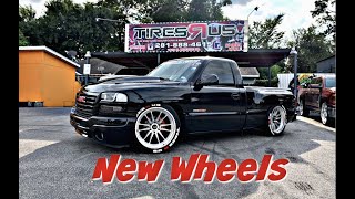 NEW 22quot RACING WHEELS ON THE GMC [upl. by Hcire]