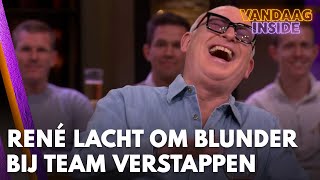 René schiet in lach om blunder bij team van Max Verstappen Dat kan toch niet  VANDAAG INSIDE [upl. by Iloj970]