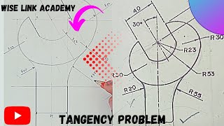 How to construct a spanner TECHNICAL DRAWING Tangent problem 3 engineering drawing 👌 [upl. by Sandy]