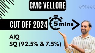 CMC Vellore MBBS cut off marks 2023  CMC Vellore cut off marks 2024 [upl. by Karli]