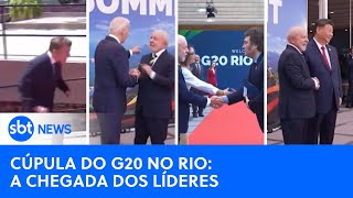 “Corridinha” de Macron protocolo de Milei a chegada dos líderes na Cúpula do G20 no Rio [upl. by Okwu]