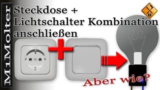 Steckdose  Lichtschalter Kombination anschließen [upl. by Nilved372]